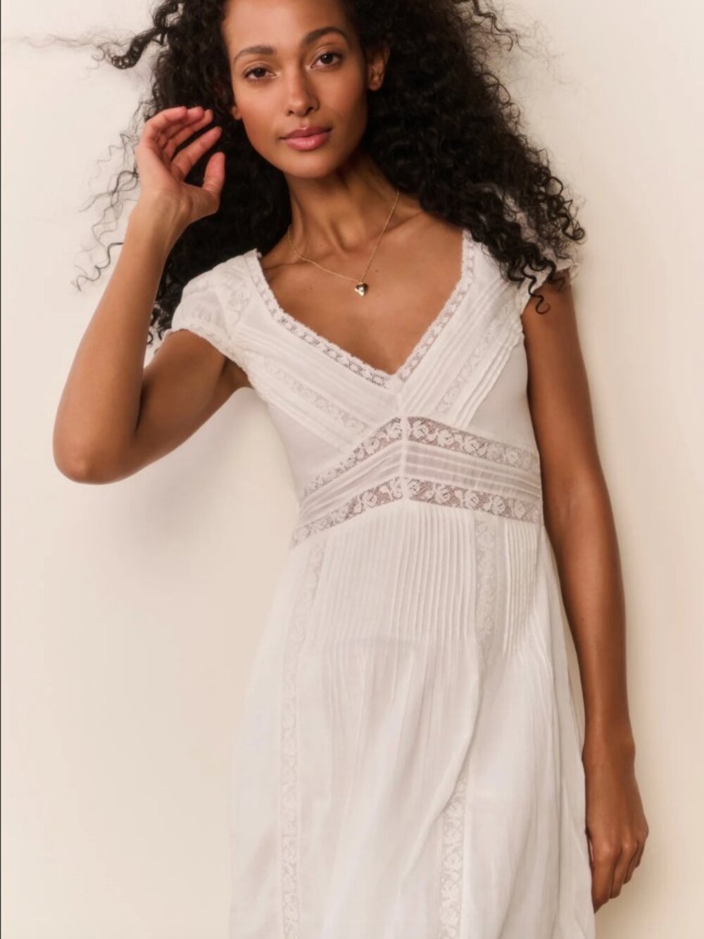 LoveShackFancy NWT Suvi Heritage Dress in White Size M - Picture 2 of 3